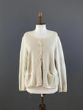 GUDRUN SJODEN Ivory Textured Knit Cardigan Sweater – Size L