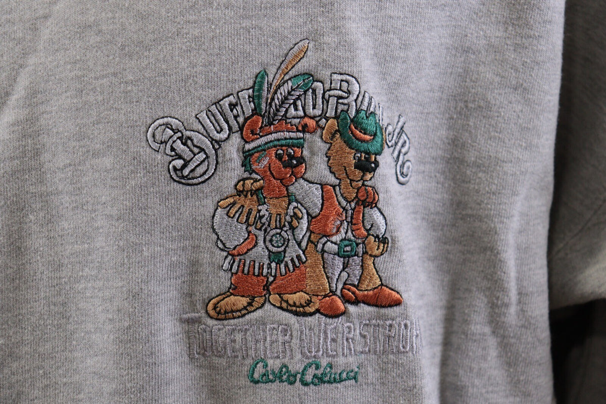 Vintage Carlo Colucci Embroidered Logo Gray Sweatshirt – Size L US 42-44 EU 52-54