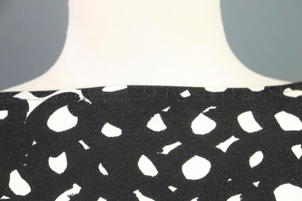 MARIMEKKO Black Printed A-Line Relaxed 3/4 Sleeve Tunic Dress – Size S