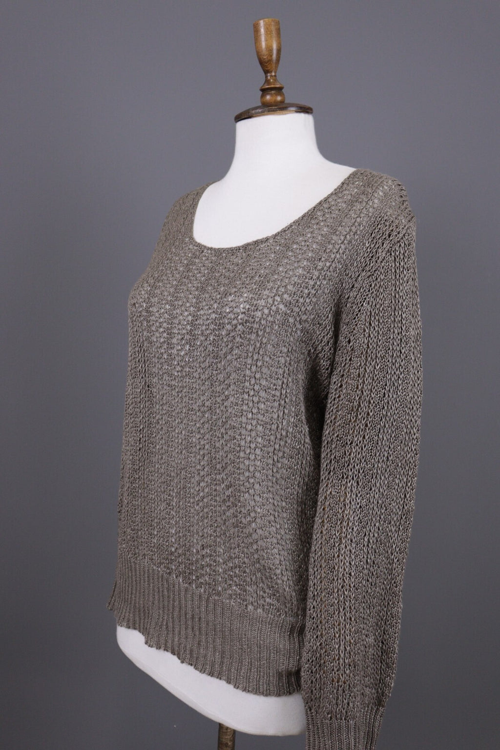 Oska Brown Lagenlook Relaxed Linen Knit Pullover Sweater – Size 2 / M