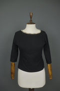 BURBERRY London Black Cotton Long Sleeve Round Neck Pullover Knit Top – Size M
