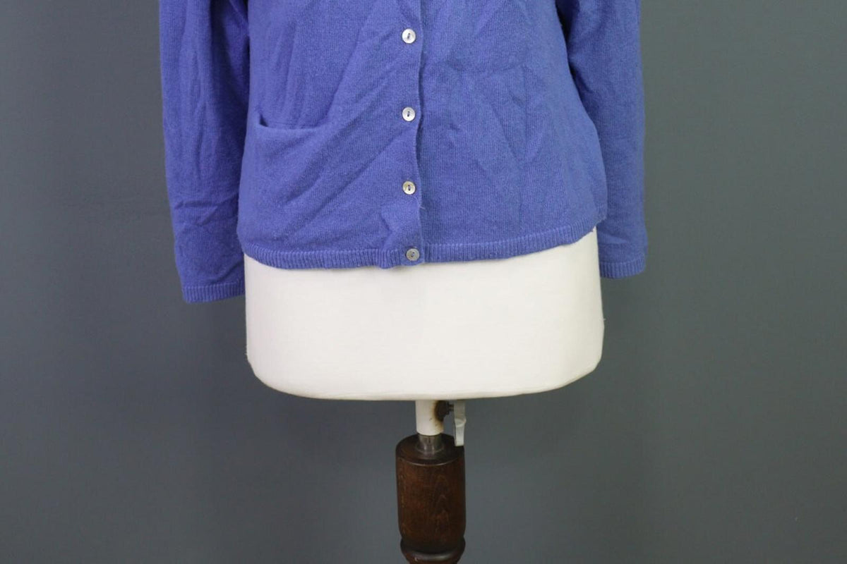 GUDRUN SJODEN Blue Cashmere Knit Cardigan Sweater – Size M