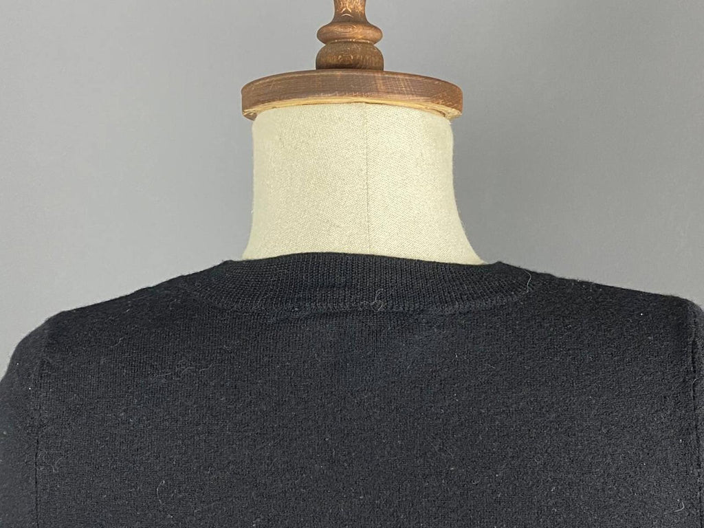 LA MAILLE SEZANE Black Merino Wool Knit Button Sleeve Sweater – Size M