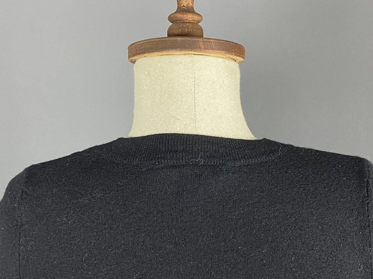 LA MAILLE SEZANE Black Merino Wool Knit Button Sleeve Sweater – Size M