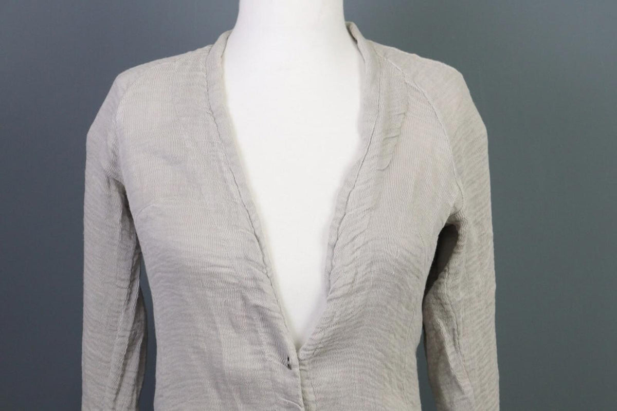 TRANSIT PAR SUCH Gray Linen Lagenlook Long Cardigan Sweater – Size 2