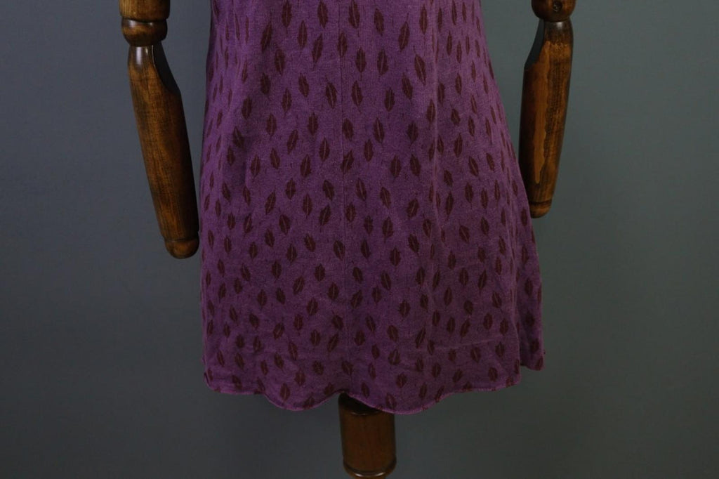 GUDRUN SJODEN Purple 100%Linen Round Neck Short Sleeve Sweater Dress – Size S