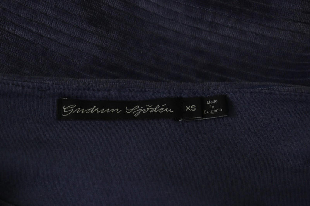 GUDRUN SJODEN Purple Cotton Velour Round Neck Pullover Shift Dress – Size XS