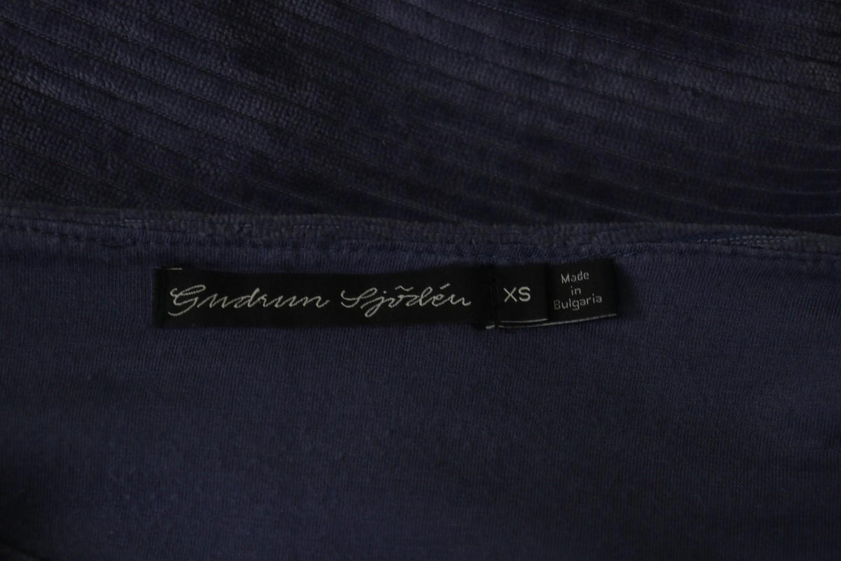 GUDRUN SJODEN Purple Cotton Velour Round Neck Pullover Shift Dress – Size XS