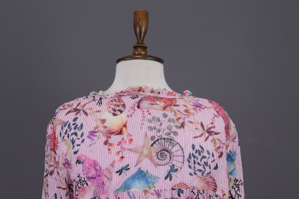 Princess Goes Hollywood Pink Shell Printed 3/4 Sleeve Blouse Shirt Sz 46 / XL