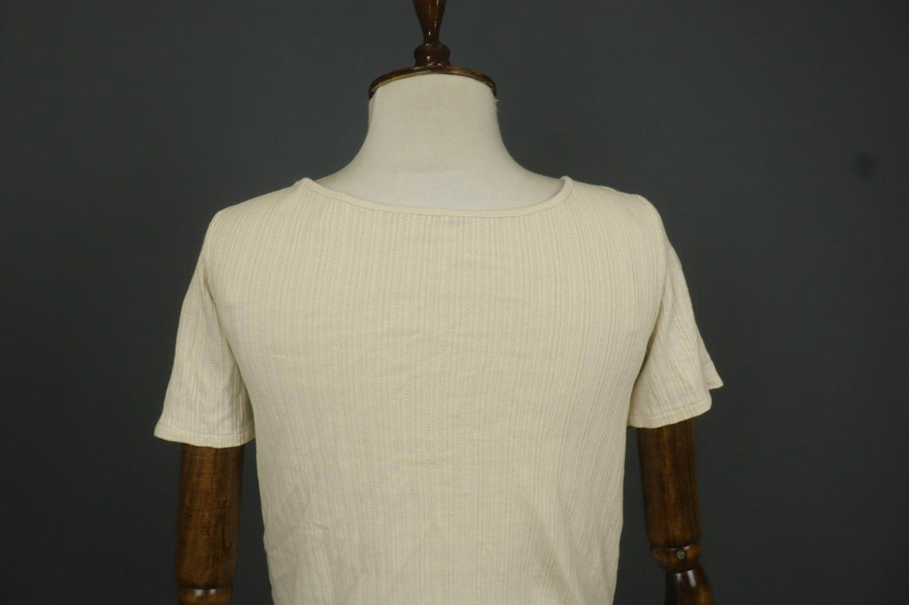 SEZANE Cream 100% Cotton Cable Knit Deep V-Neck Button Front Cardigan – Size S