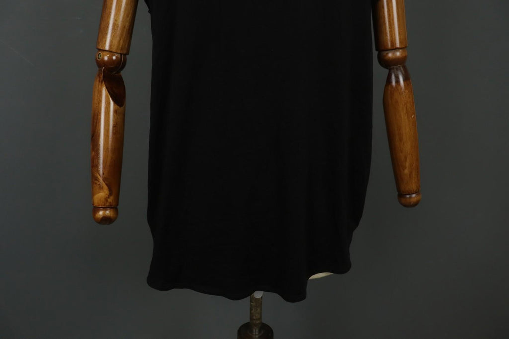 GUDRUN SJODEN Black Lyocell Short Sleeve Round Neck Pullover Blouse Top – Size L