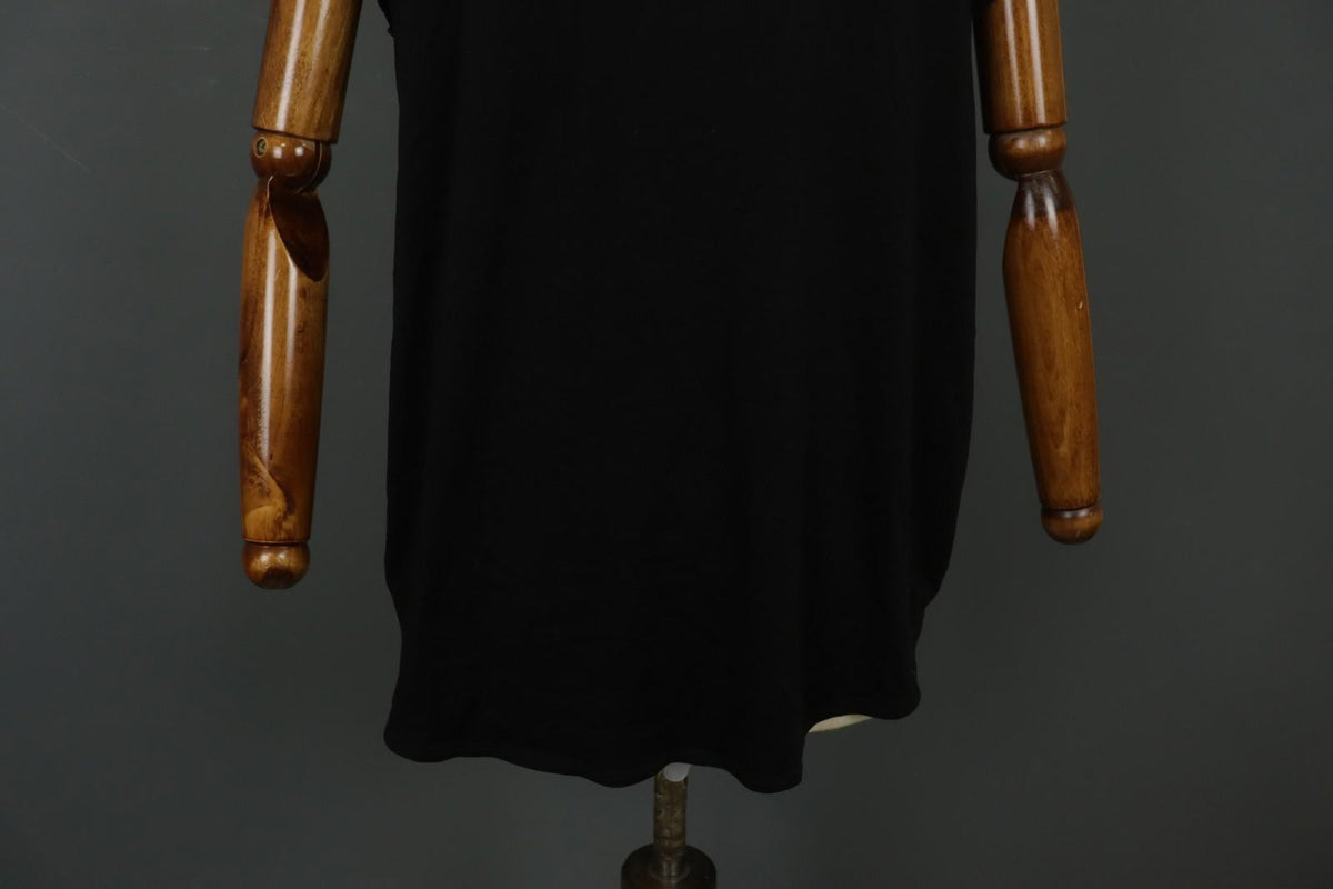 GUDRUN SJODEN Black Lyocell Short Sleeve Round Neck Pullover Blouse Top – Size L