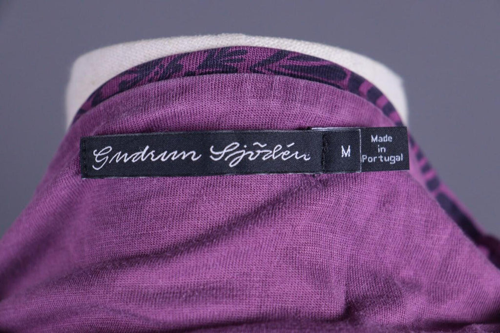 GUDRUN SJODEN Purple Lightweight Floral Sweater – Size M