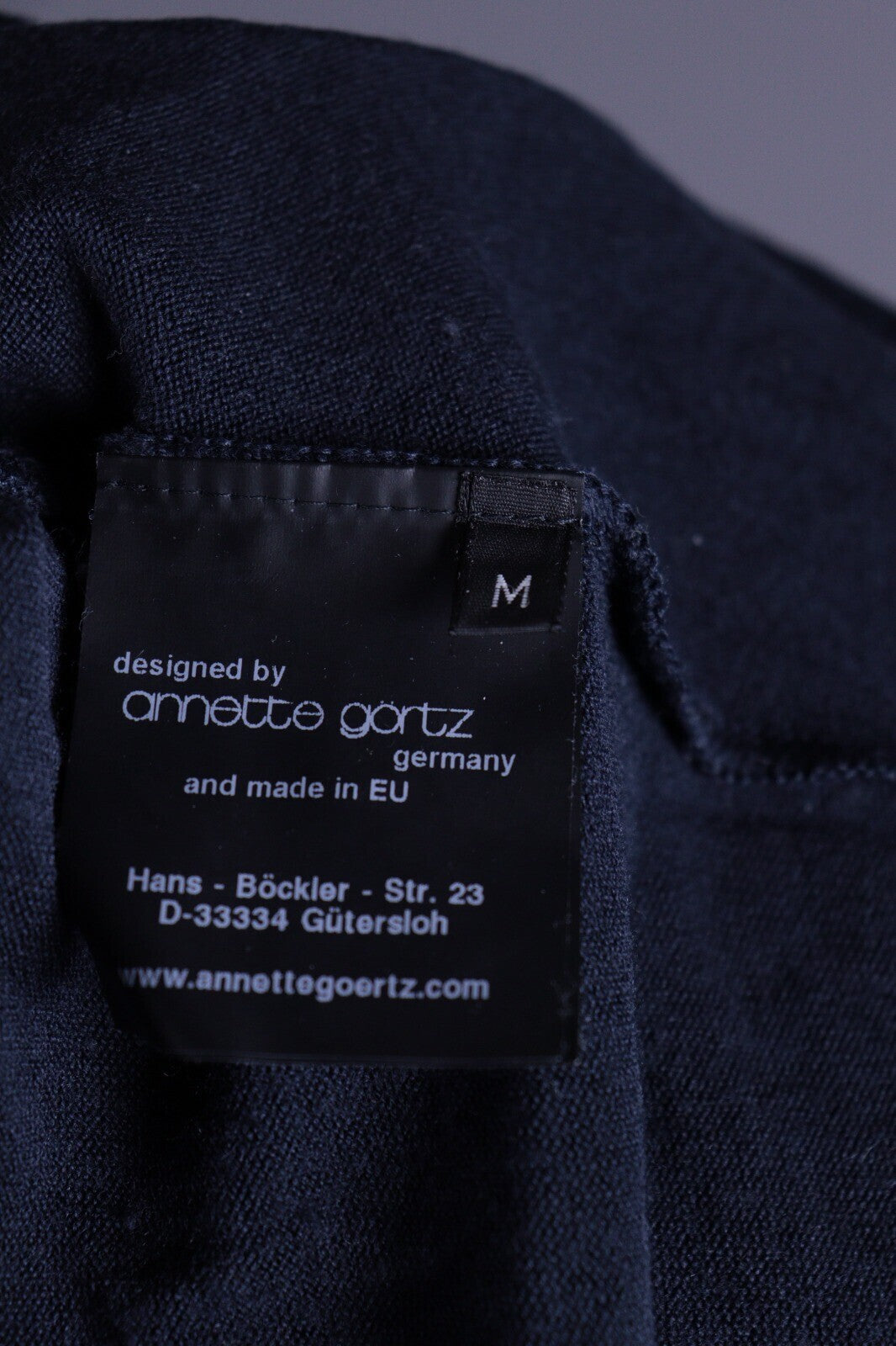 Annette Gortz Dark Blue Wool Hooded Oversized Sweater – Size M