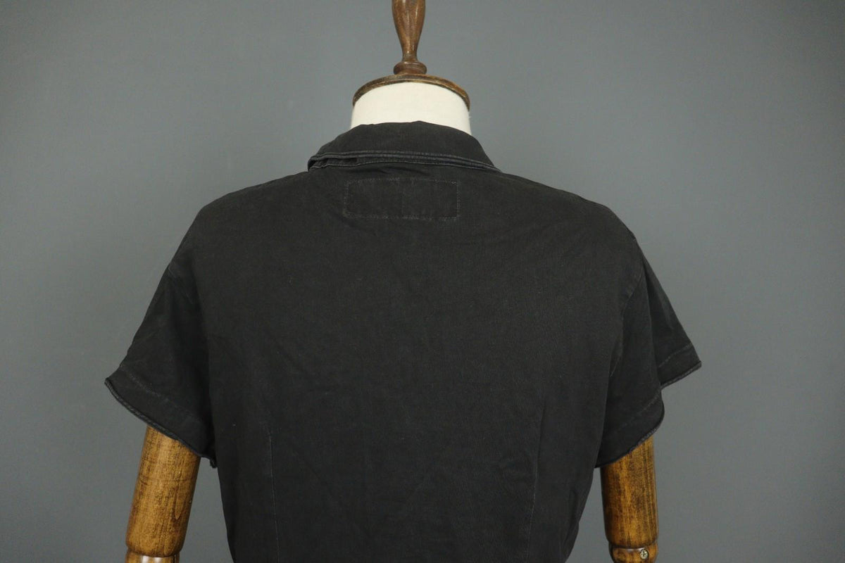 RUNDHOLZ DIP Black Casual Short Sleeve Collared Full Button Front Shirt – Size M