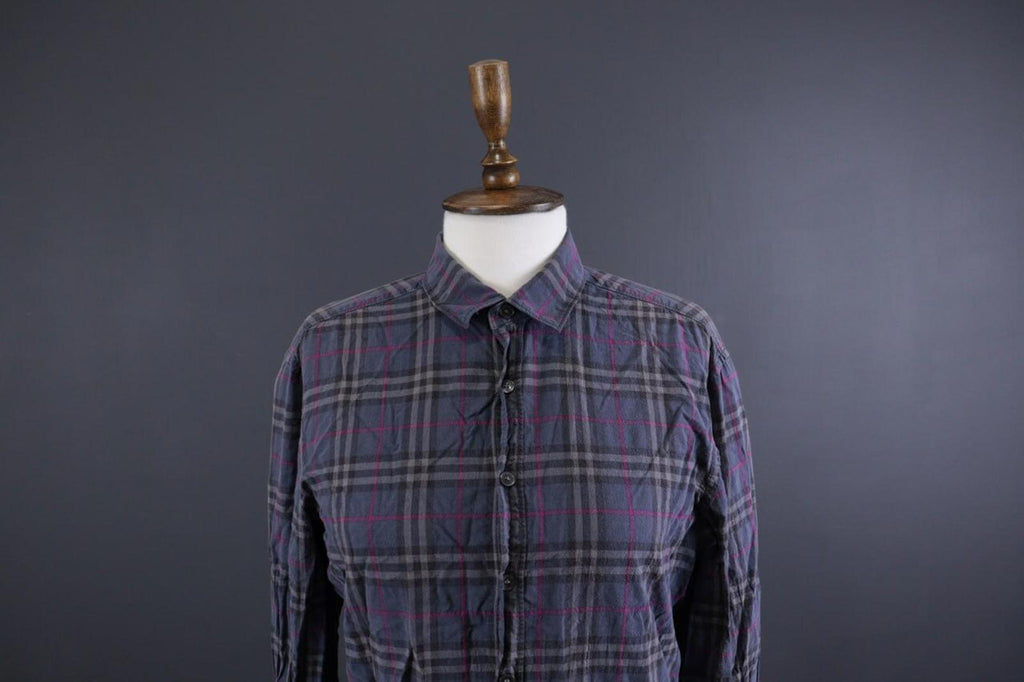 BURBERRY BRIT Multicolor Nova Check Long Sleeve Button Down Blouse Shirt – Size M