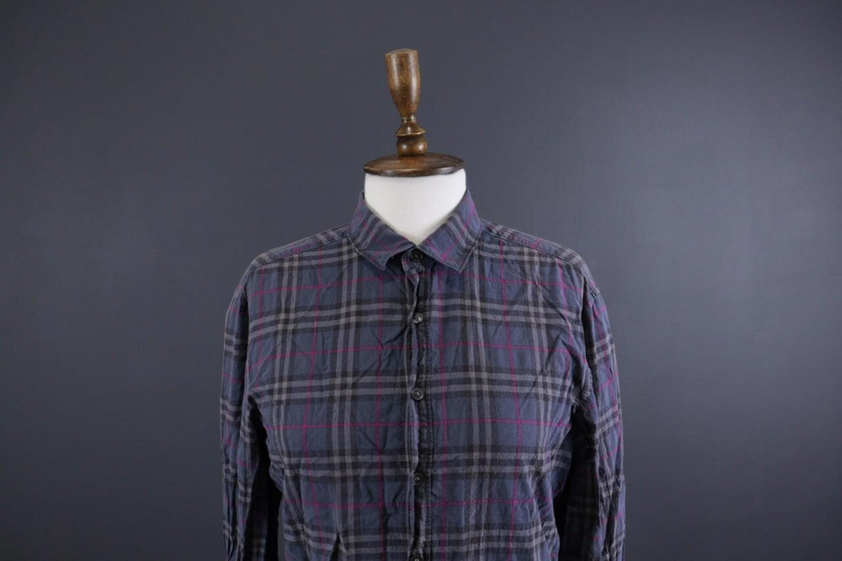 BURBERRY BRIT Multicolor Nova Check Long Sleeve Button Down Blouse Shirt – Size M