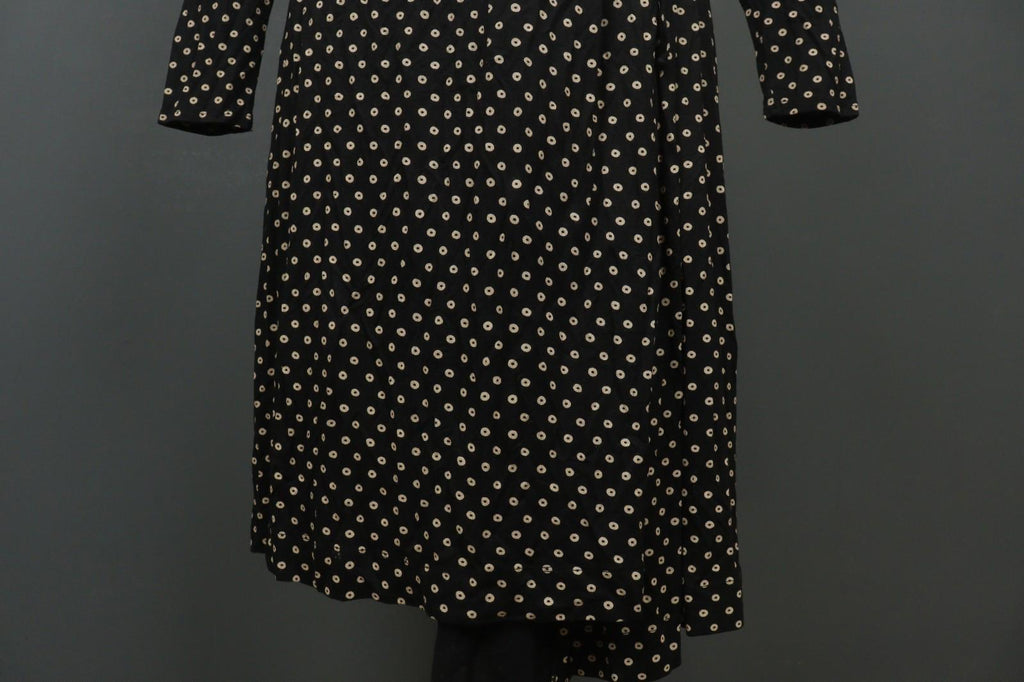 GUDRUN SJODEN Black Polka Dot Modal Long Sleeve Tie Waist Wrap Dress – Size M