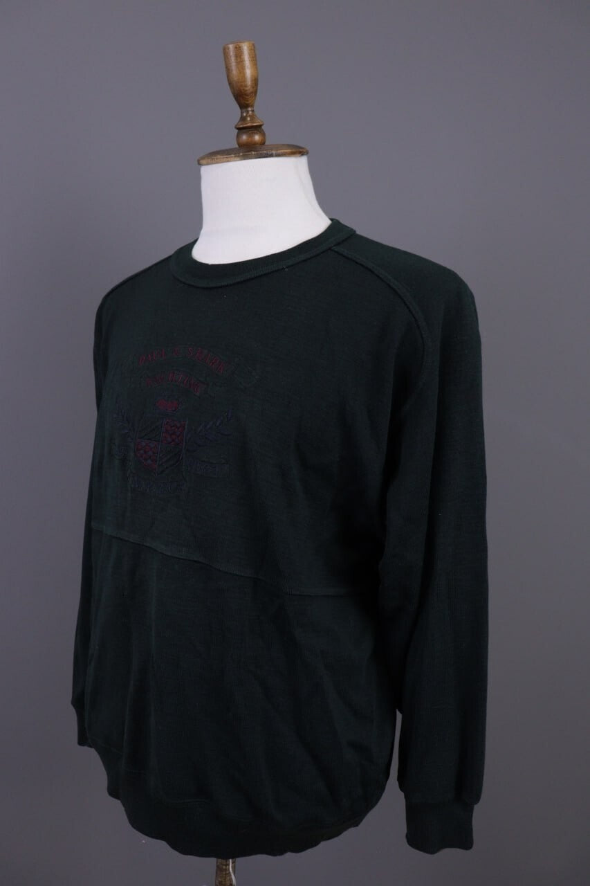 Vintage Paul & Shark Yachting Green Big Logo Knit Sweater Jumper – Size XL