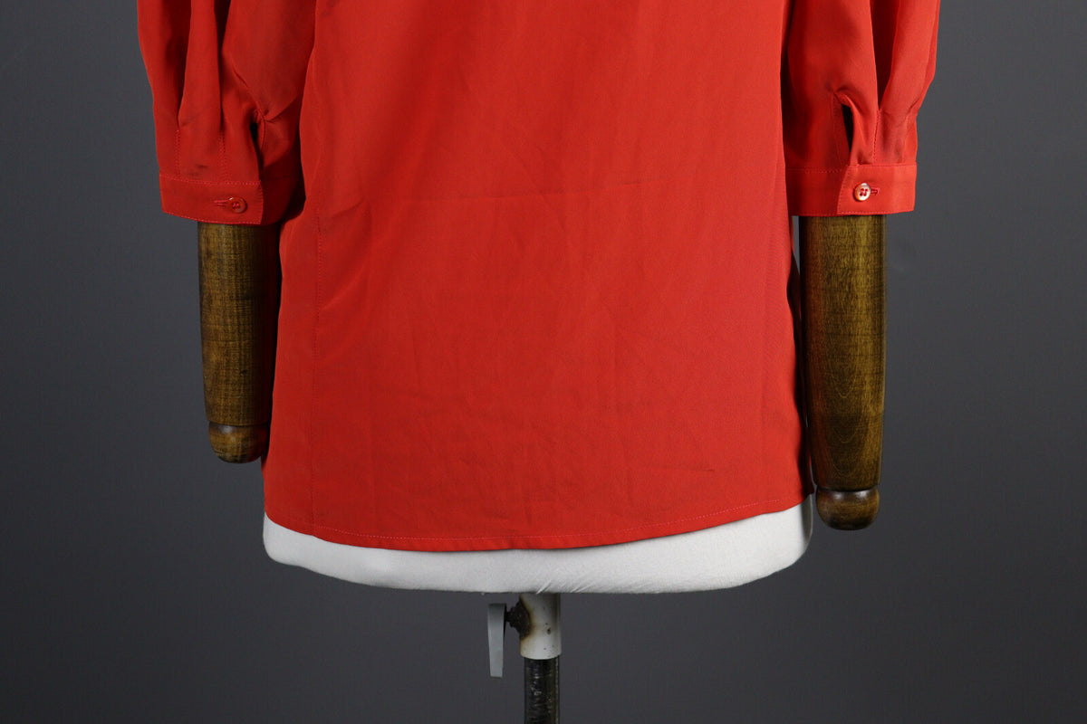 Escada Vintage Red Designer Party Cocktail Blouse Shirt – Size L