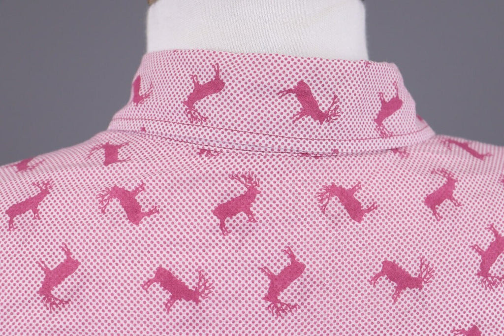 Emily Van Den Bergh Pink Deer Print Long Sleeve Blouse Shirt – Size 36 / S