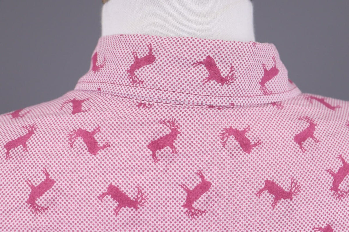 Emily Van Den Bergh Pink Deer Print Long Sleeve Blouse Shirt – Size 36 / S