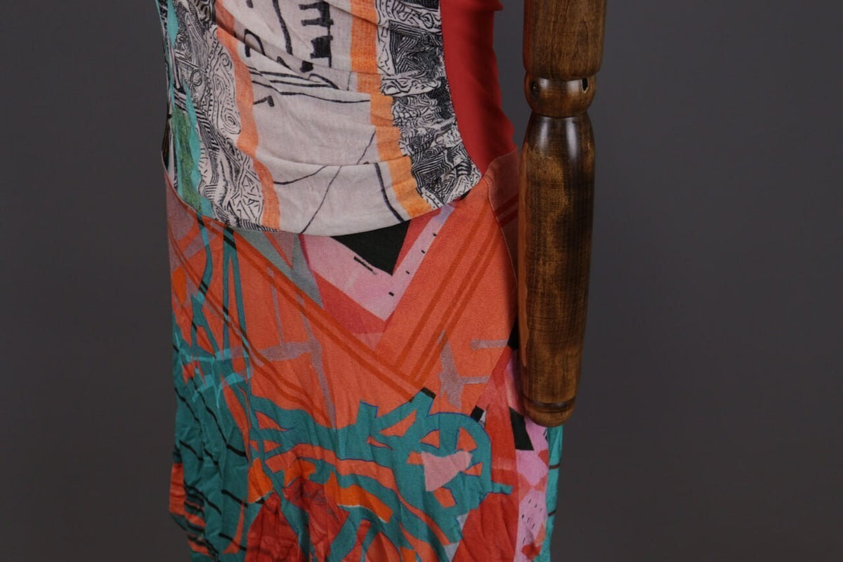 Save The Queen Multicolor Aztec Bodycon Midi Dress – Size M
