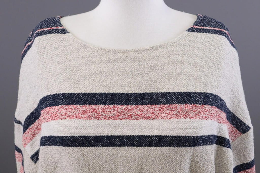 Used BA&SH ZOLA Beige Striped 3/4 Sleeve Cropped Sweater – Size 1