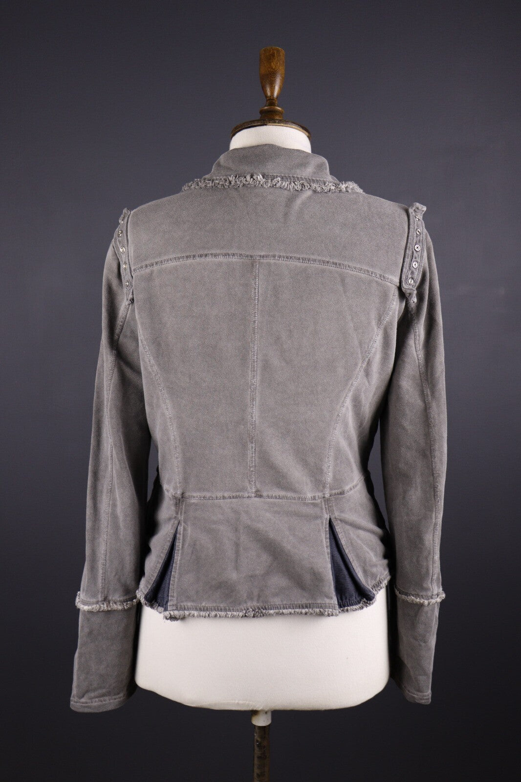 Bottega by Elisa Cvaletti Gray Lagenlook Lightweight Blazer Jacket – Size L