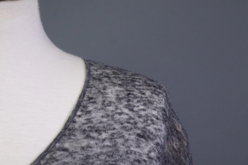 RUNDHOLZ Gray Sheer Lagenlook Relaxed Long Sleeve Blouse Tunic Dress