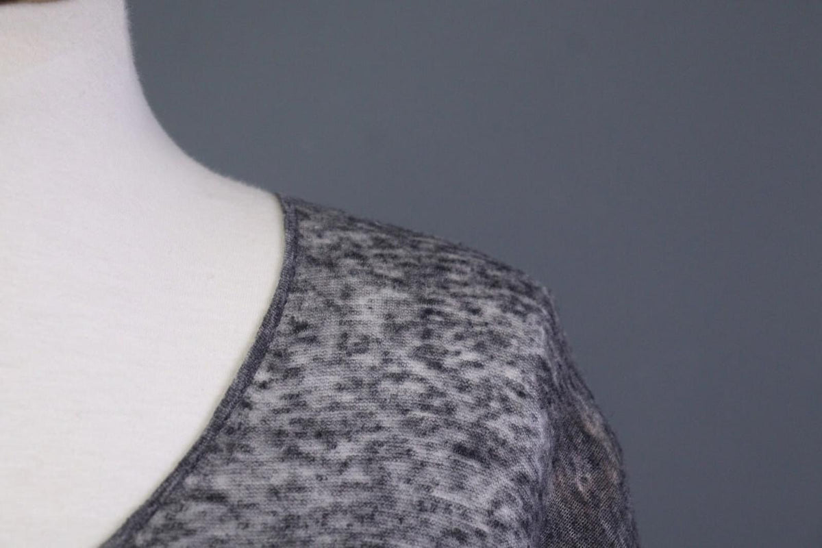 RUNDHOLZ Gray Sheer Lagenlook Relaxed Long Sleeve Blouse Tunic Dress
