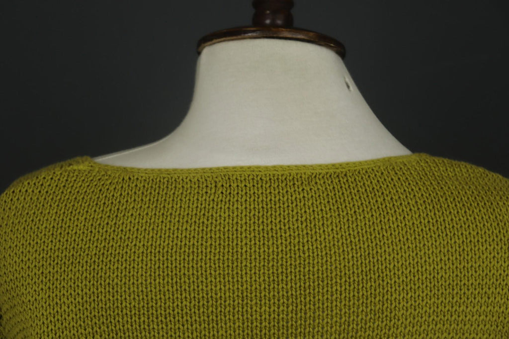 GUDRUN SJODEN Green Knitted Long Sleeve Round Neck Button Front Sweater – Size L