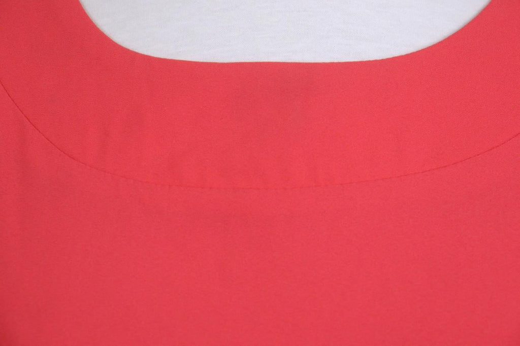 MARNI Pink Linen Blend Casual Long Sleeve Round Neck Back Zip Shift Dress Sz 36