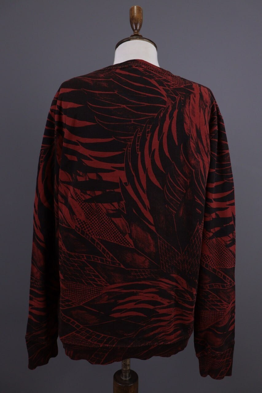 Just Cavalli Red Floral Crew Neck Sweatshirt Jumper Sweater – Size L