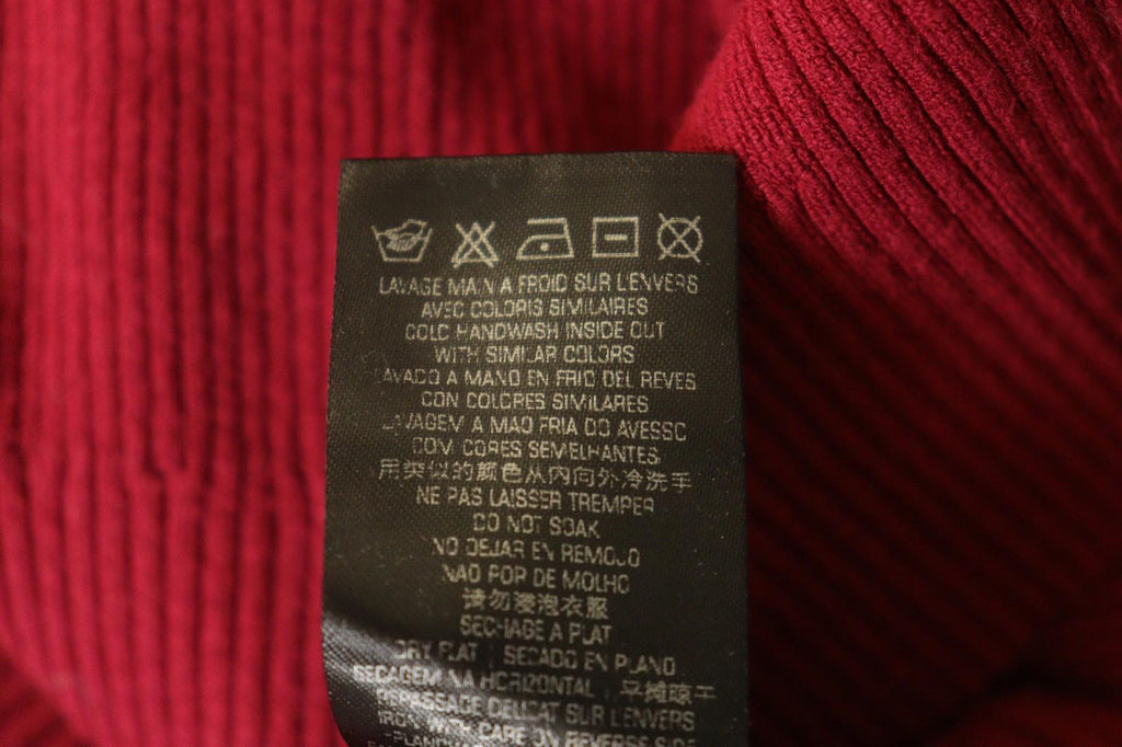 COP.COPINE Red Viscose Knitted Raglan Sleeve Mock Neck Pullover Sweater – Size M