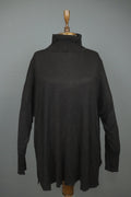 RUNDHOLZ Black 100& Cotton Long Sleeve Mock Neck Pullover Tunic Top – Size L