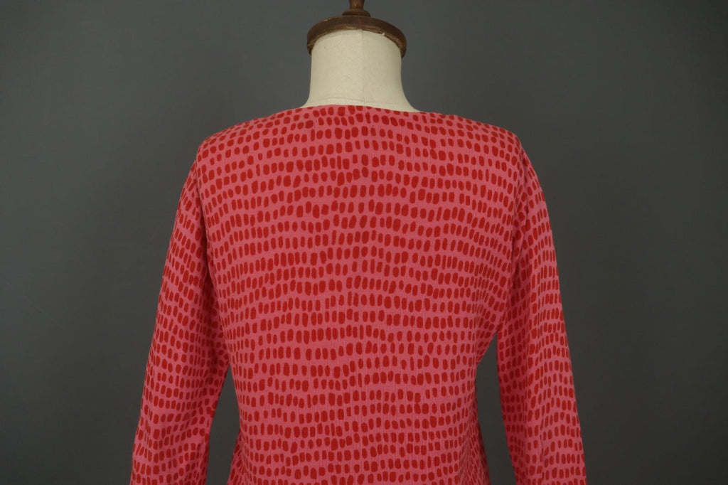 GUDRUN SJODEN Red Dotted Round Neck Long Sleeve Button Front Shirt Top – Size S