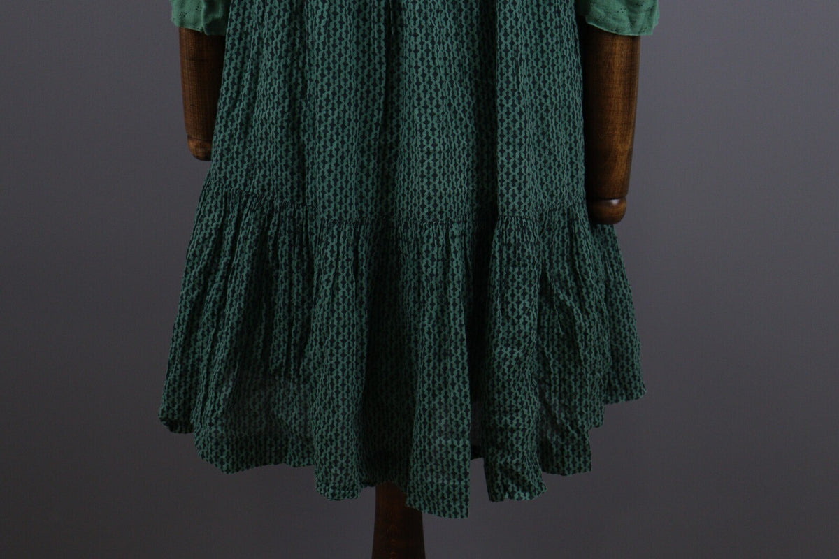 BA&SH Tanja Green Lagenlook Relaxed 3/4 Sleeve Blouson Dress – Size 0 / XS