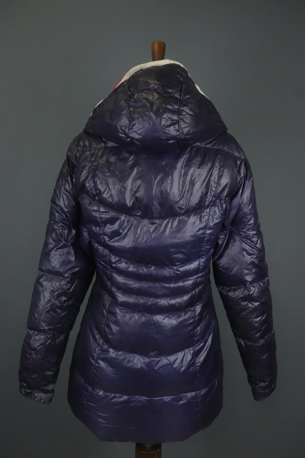 KJUS Purple Long Sleeve Mock Neck Zip Pocket Full Zip Hooded Puffer Jacket Sz S