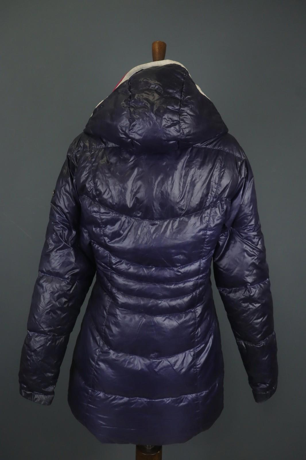 KJUS Purple Long Sleeve Mock Neck Zip Pocket Full Zip Hooded Puffer Jacket Sz S