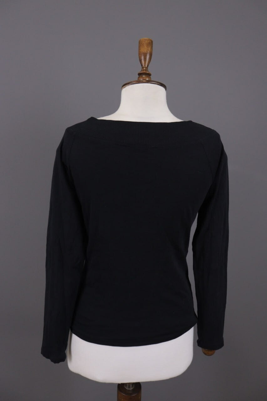 Lauren Ralph Lauren Black Leather Strap Cotton Sweater – Size M