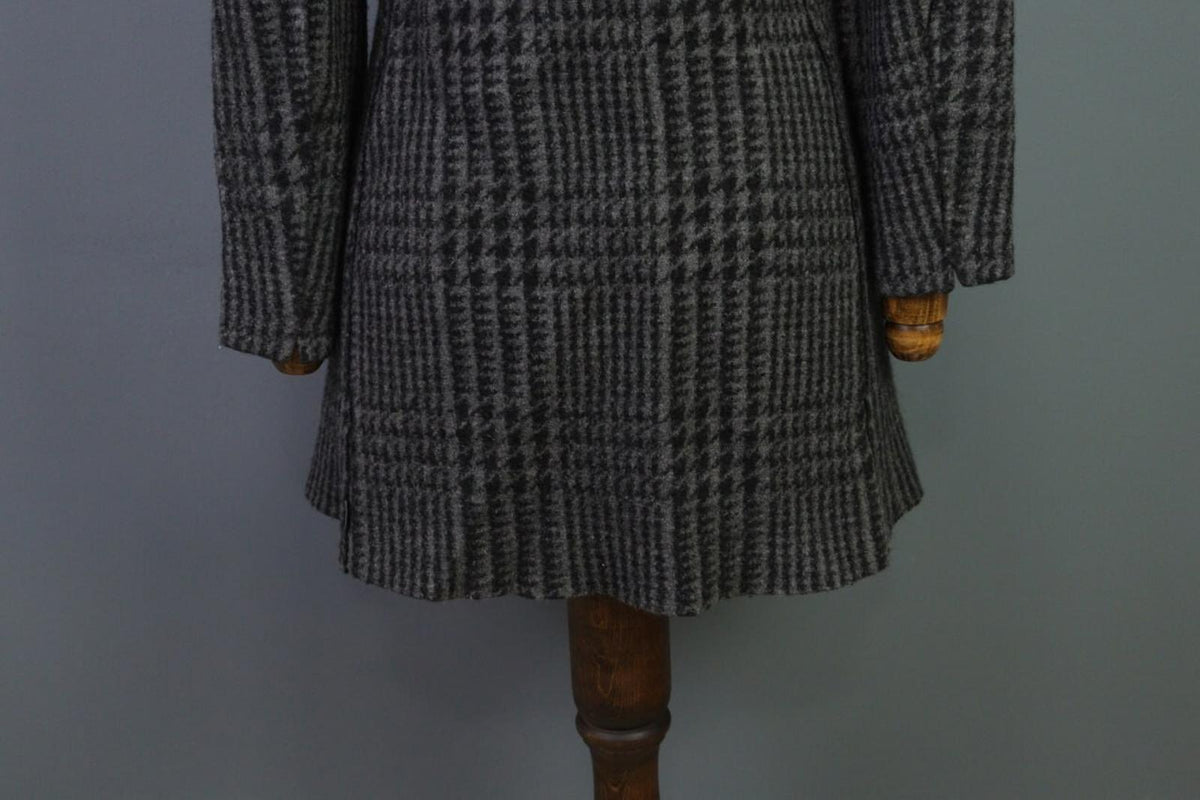 OSKA Gray Plaid Full Zip Hooded Wool Lagenlook Jacket – Size 2