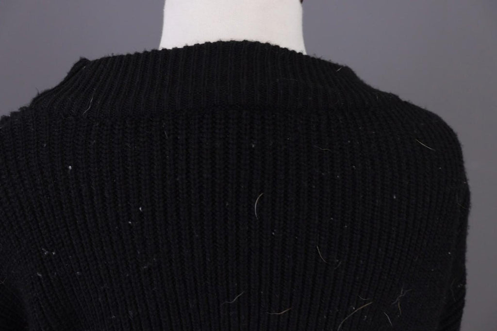 RUNDHOLZ Black Tight Knitted Crew Neck Long Sleeve Pullover Sweater – Size M