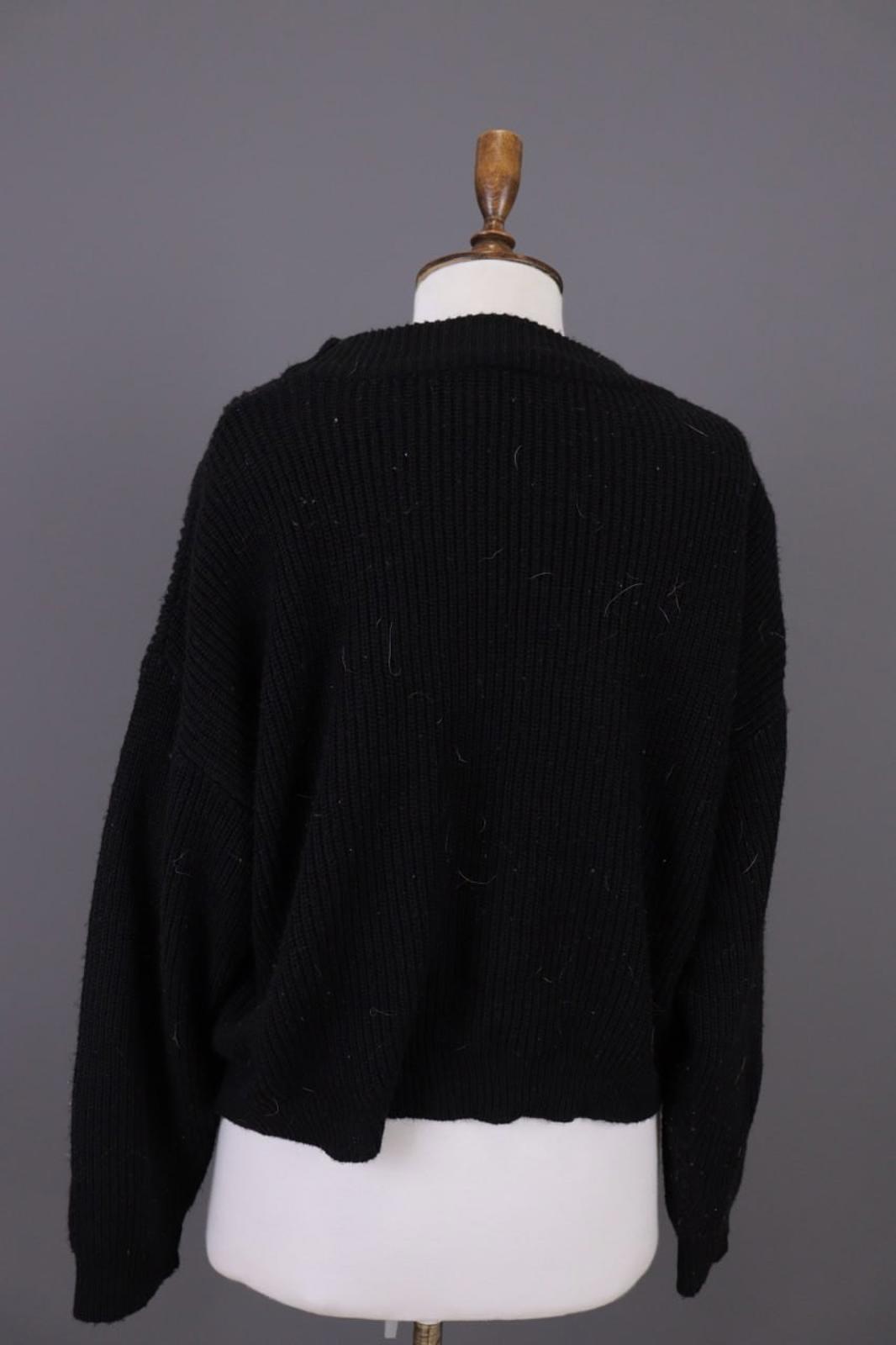 RUNDHOLZ Black Tight Knitted Crew Neck Long Sleeve Pullover Sweater – Size M