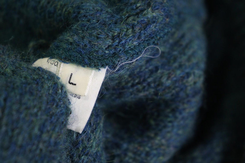 MISSONI Blue Wool Mohair Knit Long Sleeve Button Cardigan Sweater – Size L
