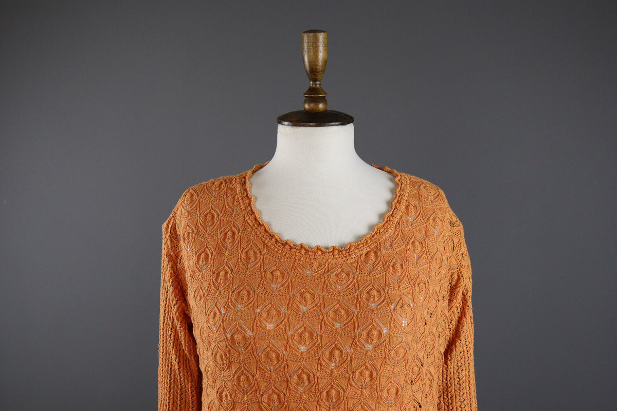 Odd Molly Cotton Long Sleeve Crochet Mesh Sweater – Women's 0