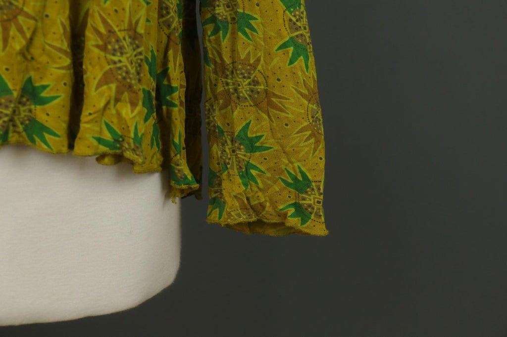 GUDRUN SJODEN Multi Floral 100% Viscose Boat Neck Pullover Blouse Top – Size XL