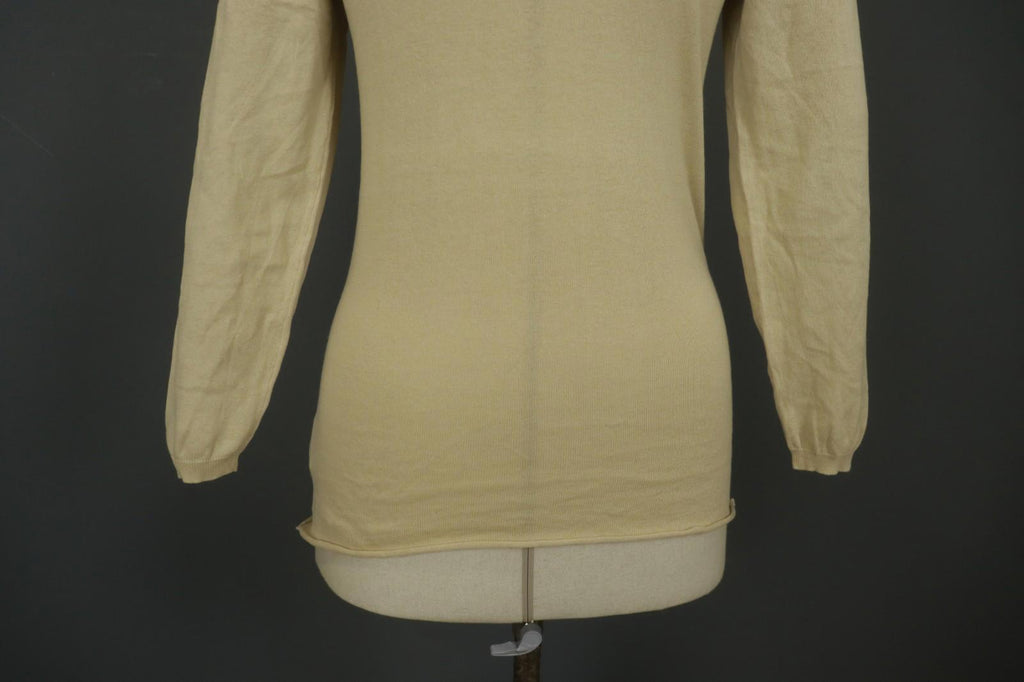 MAISON MARTIN MARGIELA Tan Cotton Knitted Raglan Sleeve Pullover Sweater – Size S – Used