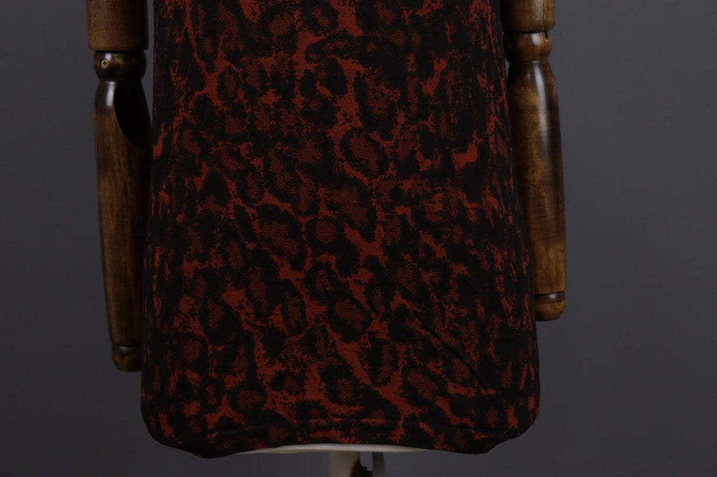 WOLFORD Red Snake Print Merino Wool Turtleneck Sleeveless Top Shirt – Size L