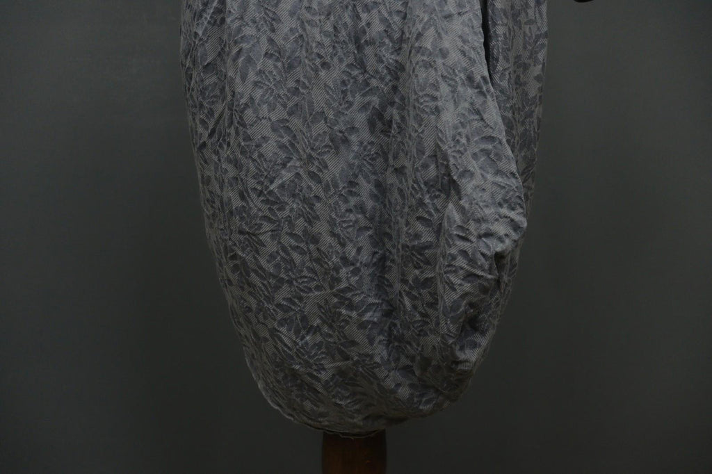 HIGH USE Gray Floral Cotton Sleeveless Sweetheart Neck 3/4 Zip Shift Dress Sz 38